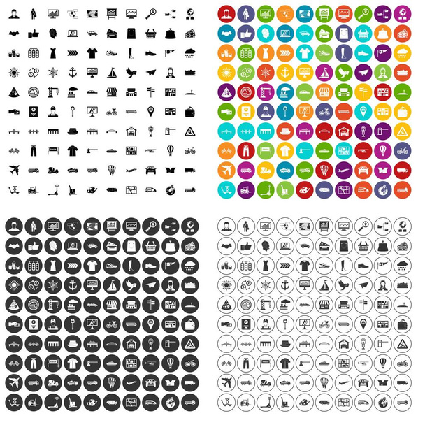 100 logistic and delivery icons set vector variant - Vector, Image
