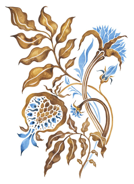 Aquarell handgezeichnete abstrakte Blume - Foto, Bild
