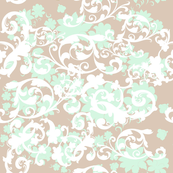 Ткань цветочный рисунок в винтажном стиле
 - Вектор,изображение