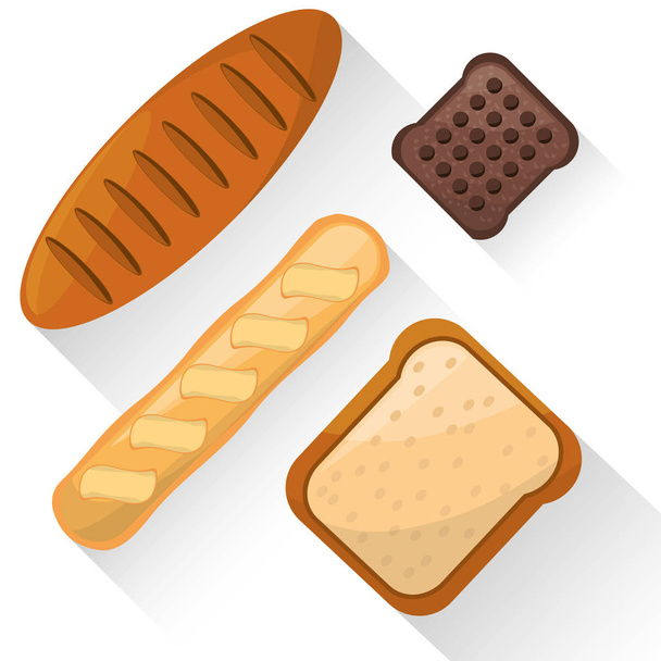 çeşitli görüntü ekmek yiyecek ürün - Vektör, Görsel