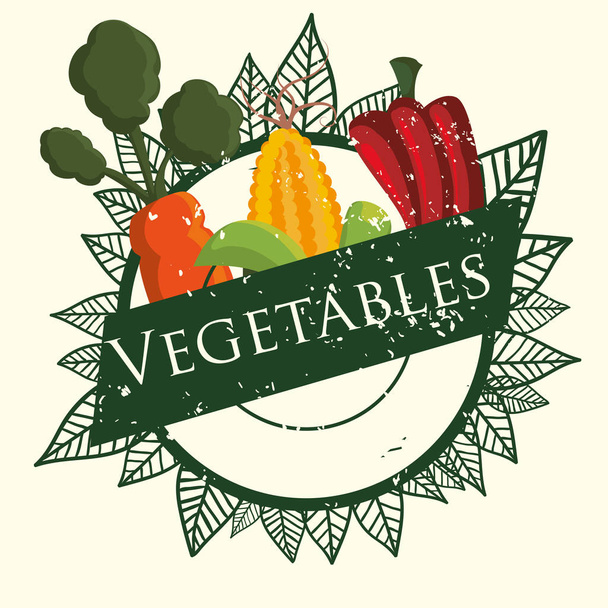 Cartel de productos agrícolas frescos vegetales
 - Vector, imagen