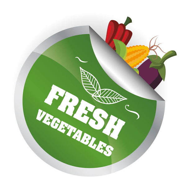 fresh vegetables health vitamins diet emblem - Vector, Image