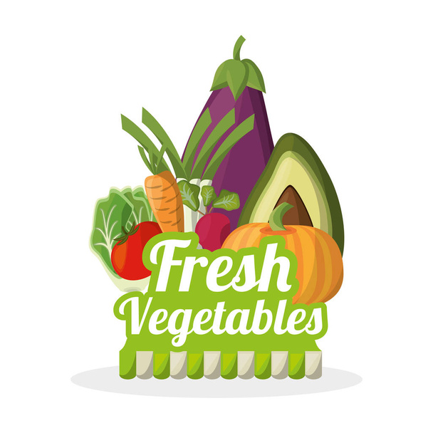fresh vegetables nutrition food image - Vector, Image