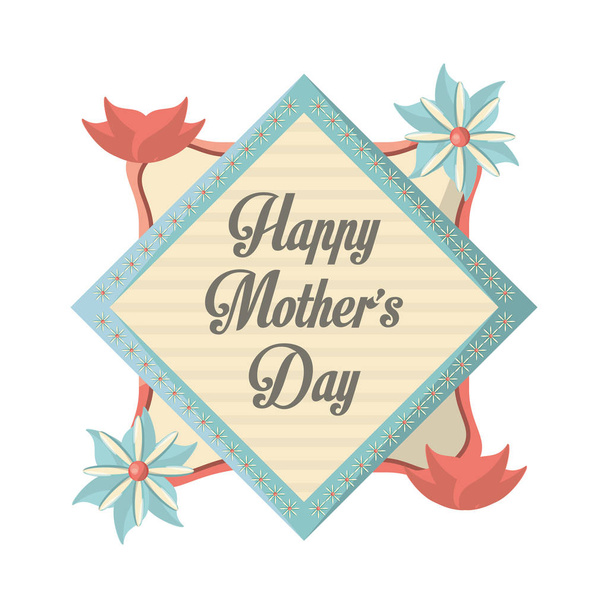 happy mothers day flowers party celebration - Vector, imagen