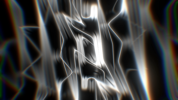 Lijn schijnt lijnen met chromatische aberraties, abstracte computer gegenereerde achtergrond, 3d render - Video