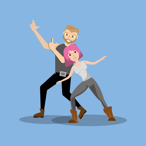 ζευγάρι που χορεύουν μαζί - Διάνυσμα, εικόνα