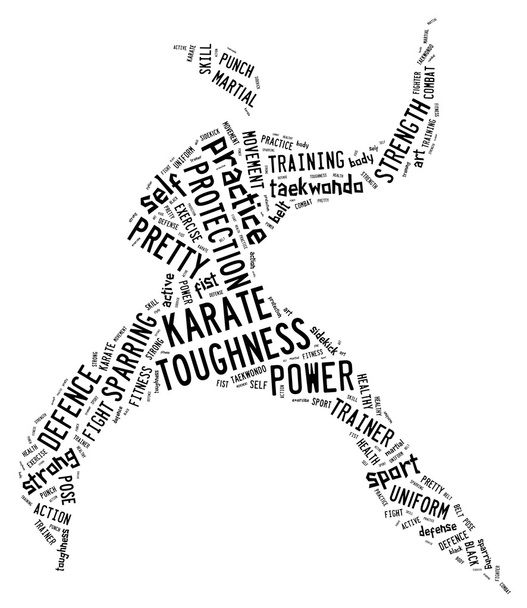 Pictograma de karate sobre fondo blanco
 - Foto, Imagen