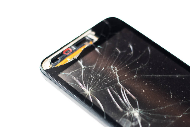 Смартфон со сломанным экраном
 - Фото, изображение