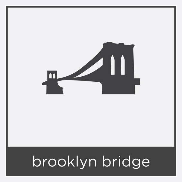 brooklyn bridge icon isoliert auf weißem Hintergrund - Vektor, Bild