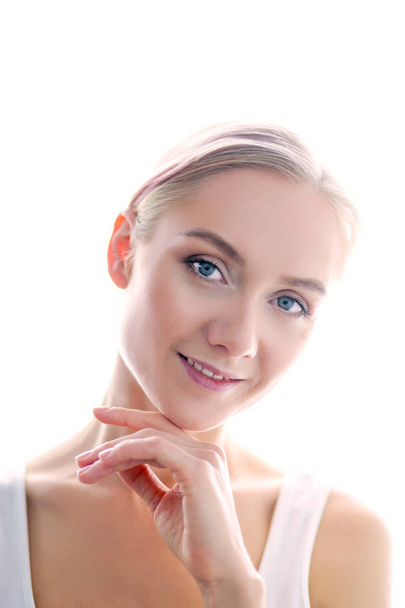 Beautiful woman face portrait beauty skin care concept - 写真・画像