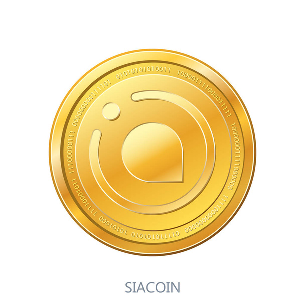 Cryptocurrency Siacoin munt geïsoleerd op witte achtergrond - Vector, afbeelding