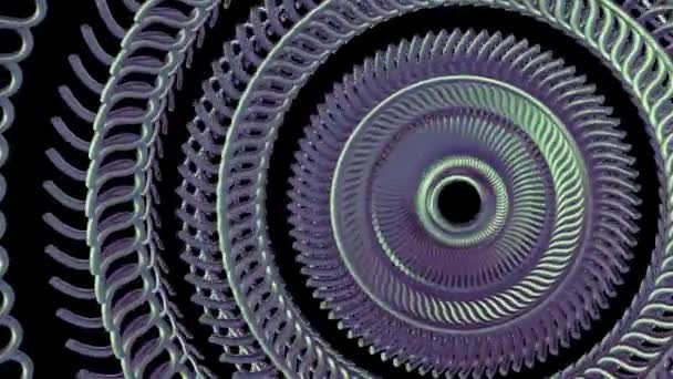 Vloeistof verplaatst roterende groene metalen ketting oog cirkels naadloze loops animatie 3d motie grafische achtergrond nieuwe kwaliteit industriële techno bouw futuristisch cool leuke vrolijke videobeelden - Video