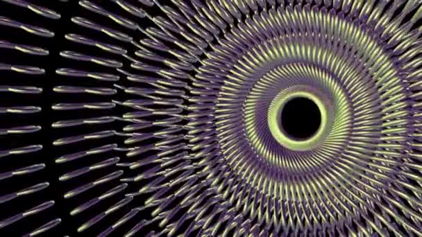 flüssige Bewegung rotierenden grünen Metallkette Augenringe nahtlose Schleifenanimation 3D-Motion-Grafiken Hintergrund neue Qualität industriellen Techno-Bau futuristisch cool schön fröhlich Videoaufnahmen - Filmmaterial, Video