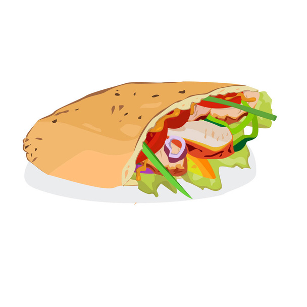 Smakelijke Pitta brood vectorillustratie - Vector, afbeelding