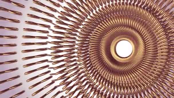pohybující rotující zlatá metal Geary řetězové prvky bezešvé smyčka animace 3d pohybu grafiku na pozadí nové kvality průmyslové techno stavební futuristické Super pěkné radostné video záznam - Záběry, video