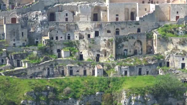 Italia, Matera, piedras de Matera, sitio UNESCO, panorama de la antigua ciudad
 - Metraje, vídeo