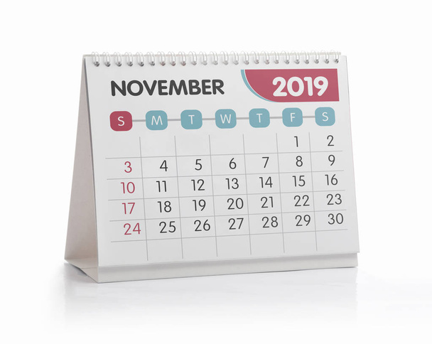 オフィスのカレンダー 11 月 2019 - 写真・画像