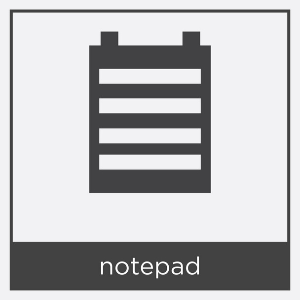 Icono del bloc de notas aislado sobre fondo blanco
 - Vector, Imagen