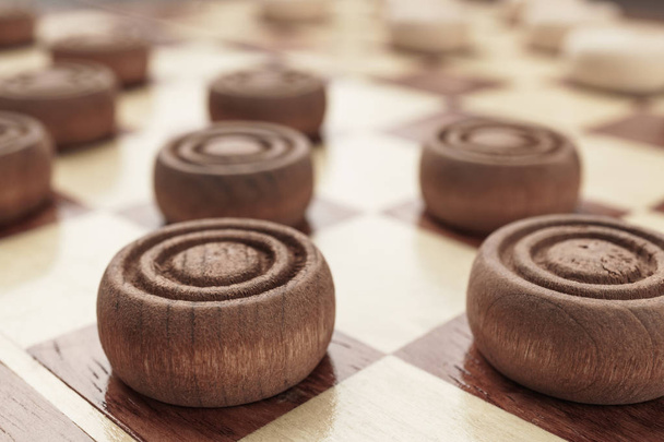wooden draughts game - Foto, imagen