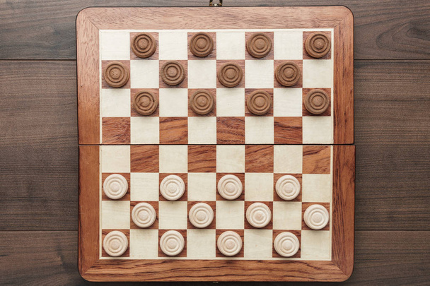 wooden draughts game - Foto, Imagem