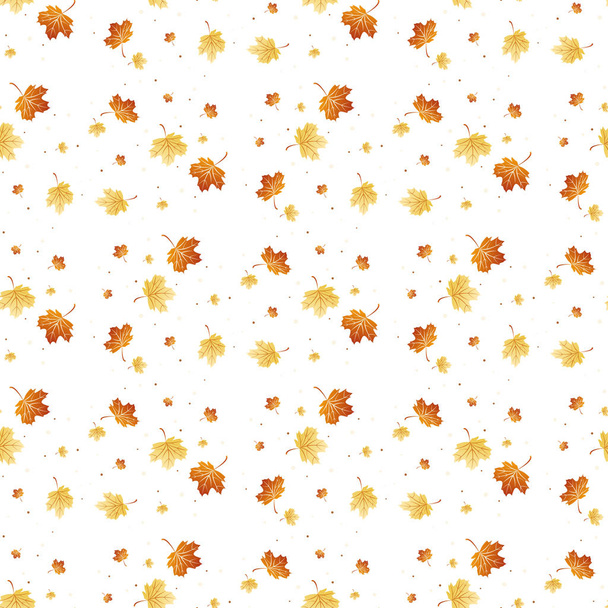 Vektor vzor bezešvé s různými barevné podzimní listí v bílé background.eps 10 - Vektor, obrázek
