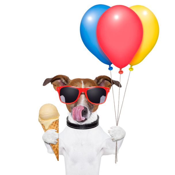 Dog with ice cream - Foto, afbeelding