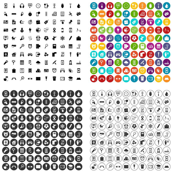 100 iconos de aplicaciones móviles conjunto variante vectorial
 - Vector, imagen