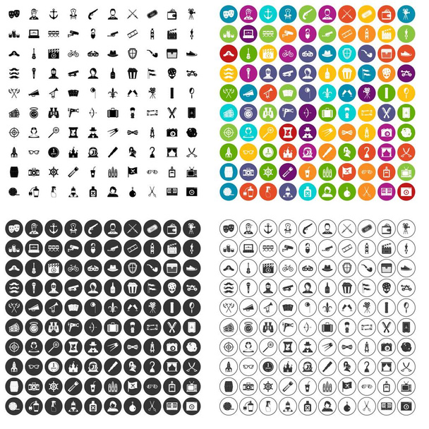 100 iconos de película conjunto variante vectorial
 - Vector, imagen