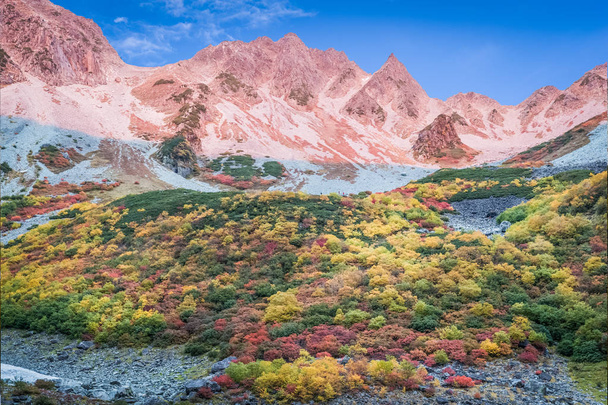 Sonbahar renk Kamokochi Karasawa Nagano, Japonya - Fotoğraf, Görsel