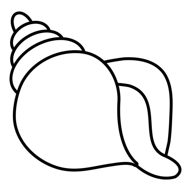 Animal shell icon, outline style - Vektör, Görsel