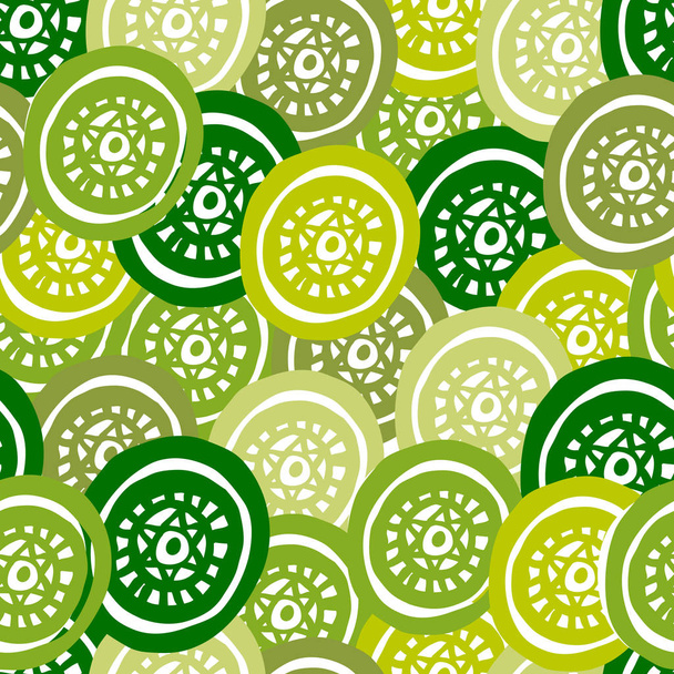 Round ornament seamless pattern - Vector, Image