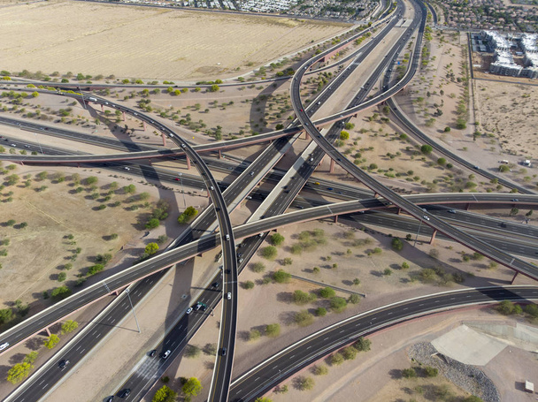 Luchtfoto van A snelweg viaduct systeem - Foto, afbeelding
