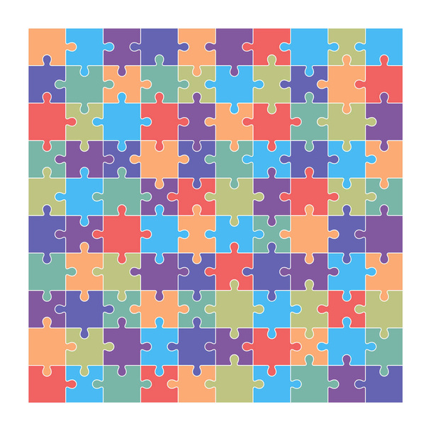 rompecabezas conjunto de 100 piezas de colores
 - Vector, Imagen