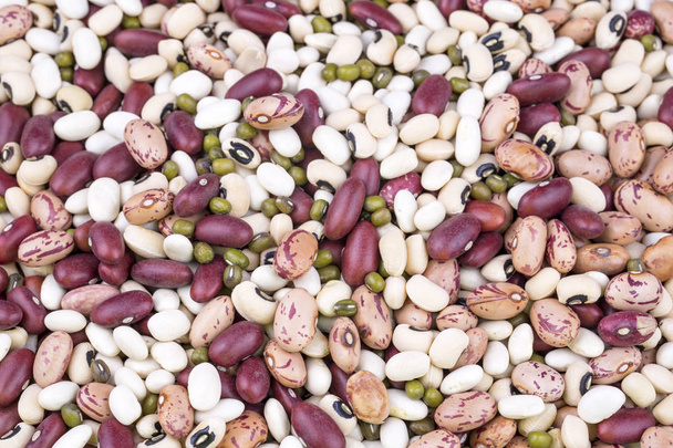 close up view of mixed beans as background - Foto, afbeelding