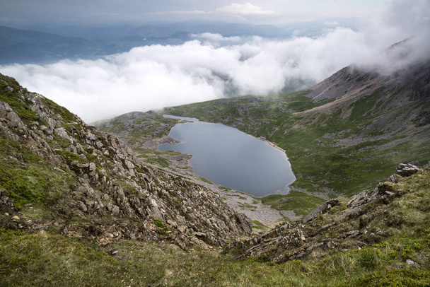 Looking from top of Cadair Idris mountain in Snowdonia National  - Photo, Image