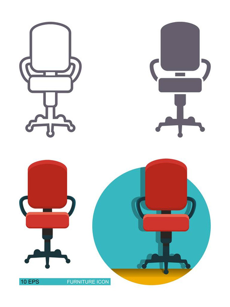 Vector icons of the office chair - Vector, Image