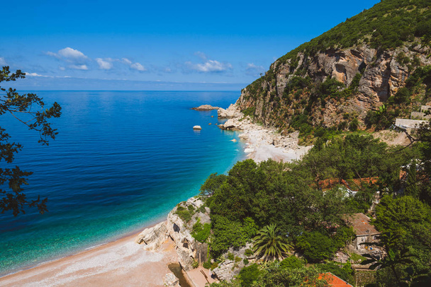 Pebble Beach near Perazica Do, Montenegro - Φωτογραφία, εικόνα