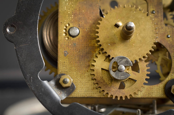 Old clock mechanism with gears and cogs. - Photo, Image
