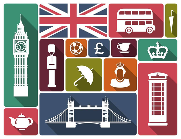 Icons on a theme of England - Vector, Image