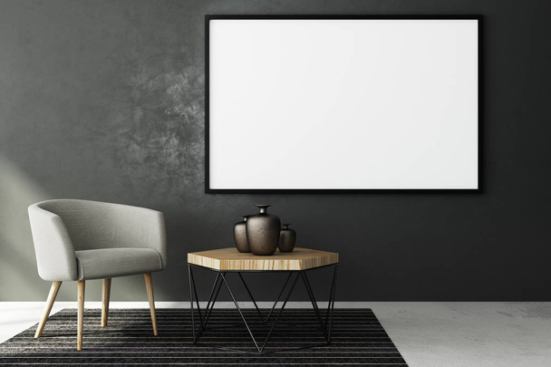 Contemporary living roo with blank banner - Valokuva, kuva