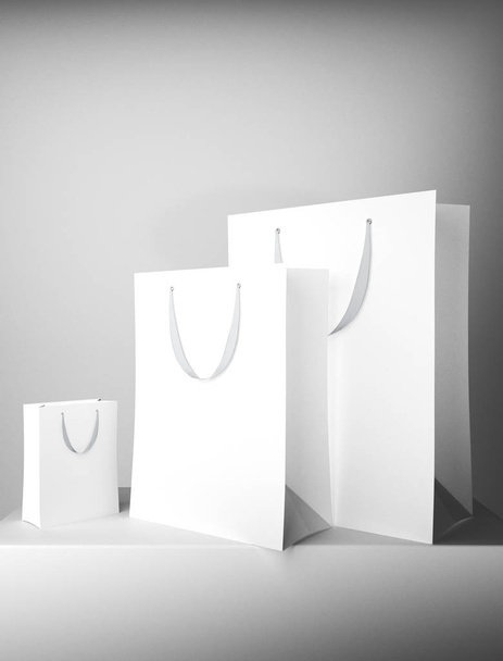 Blank white shopping bags - Photo, Image