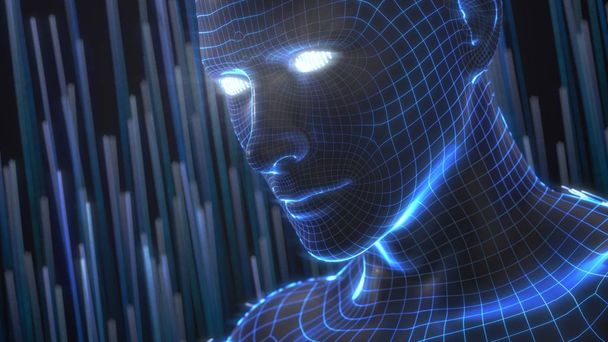 concept d'intelligence artificielle avec avatar.3d humain virtuel illustration
 - Photo, image