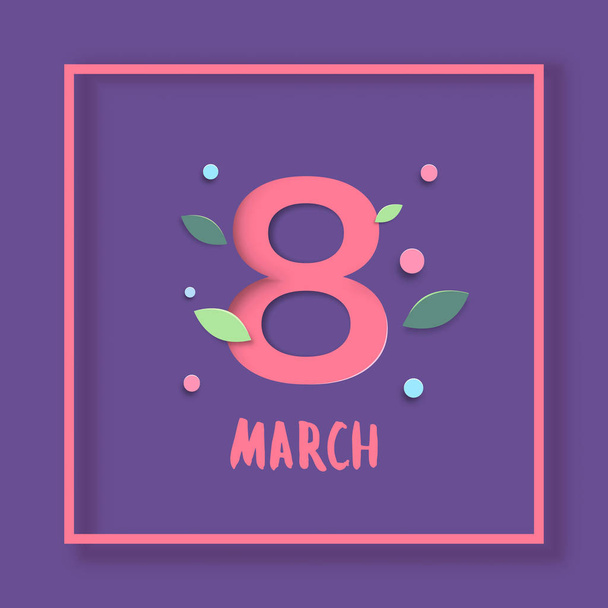 8 March banner. Happy women's day. Vector Illustration. - Vektör, Görsel