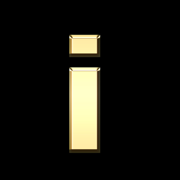 arany angol i betű fekete háttér - betű illusztráció - Fotó, kép