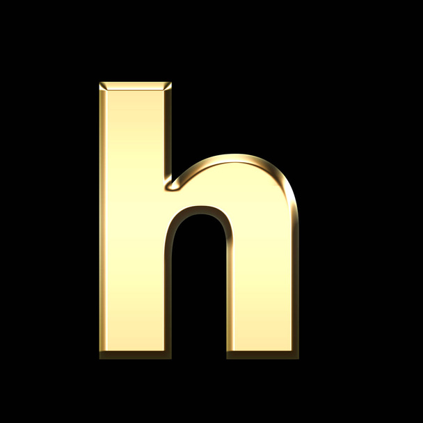 gouden Engelse brief h op zwarte achtergrond - brieven illustratie - Foto, afbeelding