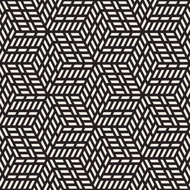 Vector seamless abstract pattern. Modern stylish lattice texture. Repeating geometric background. Cubes with mosaic faces. - Vector, Image