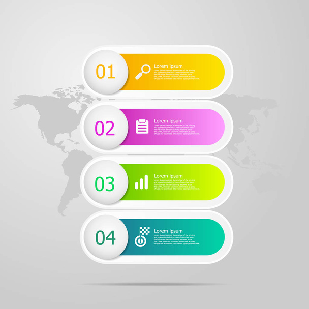 diseño de elementos de infografía 4 pasos para la presentación de negocios
 - Vector, Imagen