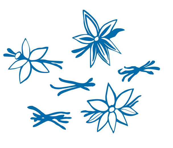 Ванільні стручки і квітка ізольовані на білому тлі
 - Вектор, зображення
