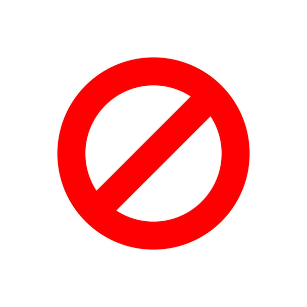Stoppschild-Vektorsymbol im flachen Stil. Symbolbild Gefahr  - Vektor, Bild