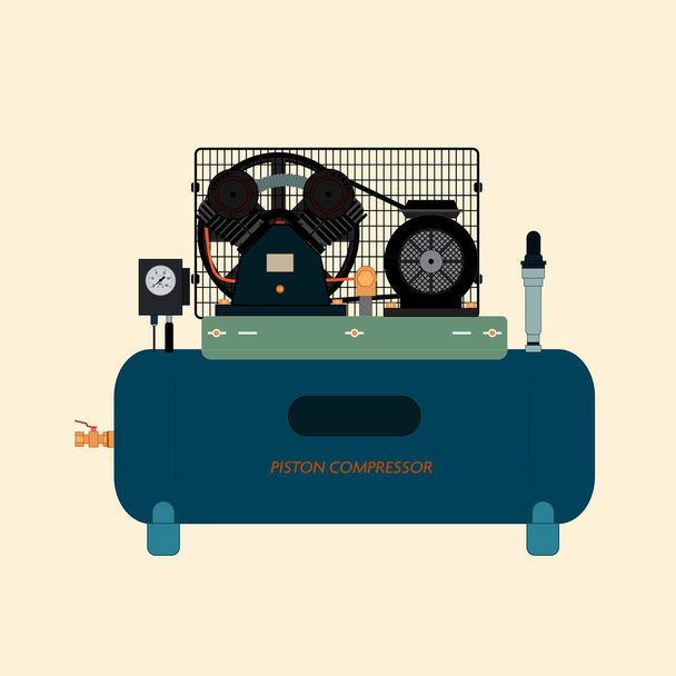 Compressor de ar de pistão alternativo
 - Vetor, Imagem